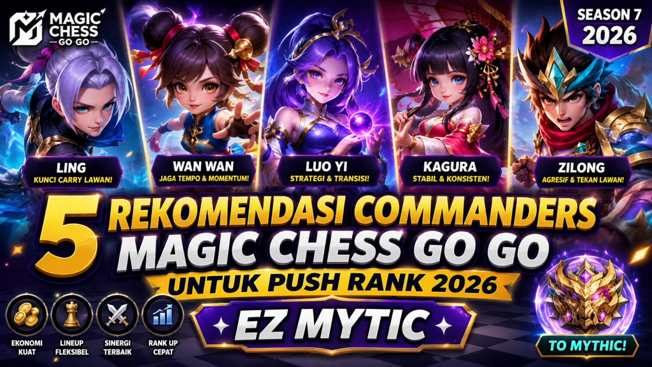 5 Rekomendasi Comanders Magic Chess Go Go Untuk Push Rank 2026.EZ MYTIC!